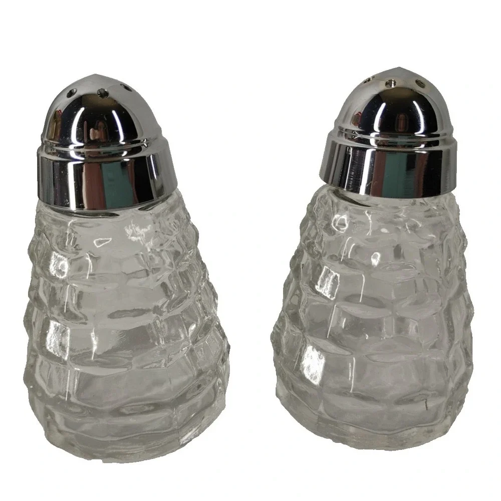 NEW Vintage American Whitehall Crystal Indiana Glass USA Salt & Pepper Shakers‎